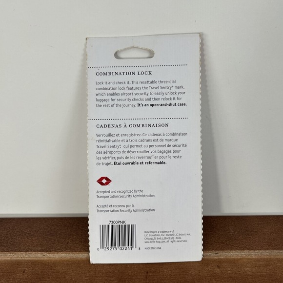 NEW Belle Hop‎ TSA Recognized Pink 3-Digit Combination Lock, 2006 - Picture 2 of 4